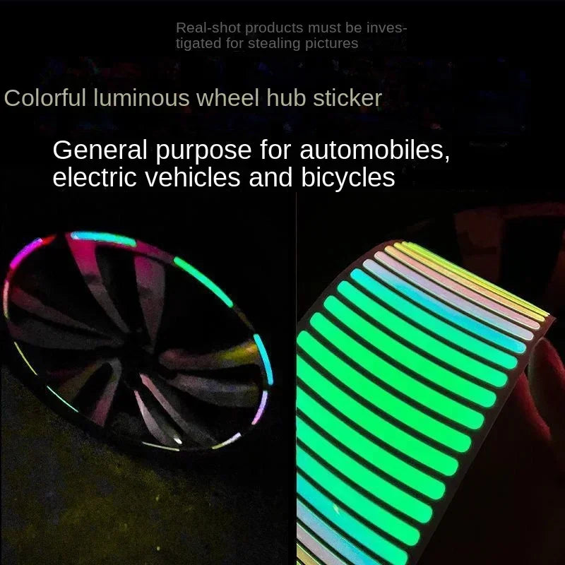 Car Wheel Hub Reflective Stripes Door Safety Opening Warning Sticker Auto Rear Warning Reflective Tape Car Accessories Gadget