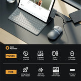 ProtoArc USB C Bluetooth Wireless Mouse Multi-device Rechargeable Laptop HubMouse with USB C Hub Portable Slient Computer Mice