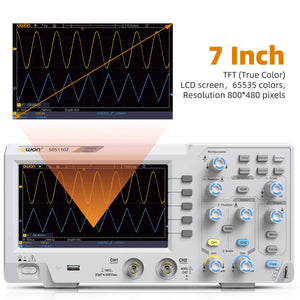 Owon Digital Oscilloscope 5mV/Div 2 Channels 100MhZ Bandwidth 1GS/s Sampling Rate 7-inch TFT Storage Desktop Oscilloscope