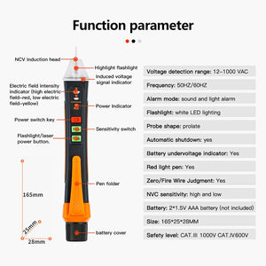Voltage Detector Smart Non-Contact Voltage Tester Pen Meter 12-1000V Current Electric Sensor Test Pencil Voltage Indicator