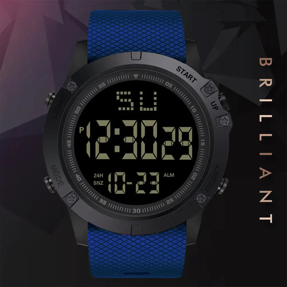 Men Sport Watch Multifunction  Sports Watch Waterproof Luminous LED Digital Kids Watch Big Dial Student Electronic Watch