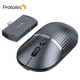 ProtoArc USB C Bluetooth Wireless Mouse Multi-device Rechargeable Laptop HubMouse with USB C Hub Portable Slient Computer Mice